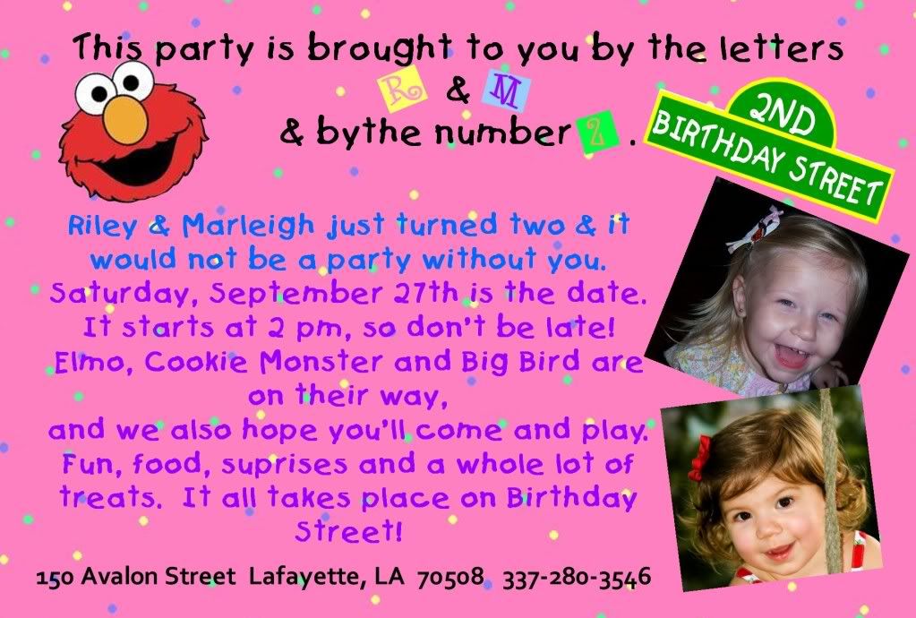 Riley and Marleigh's Birthday Invitation