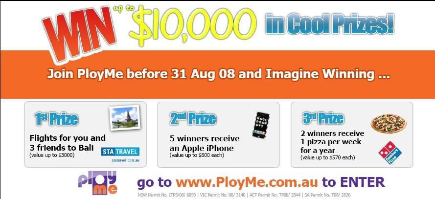 Go to PloyMe.com.au now to ENTER the comp!