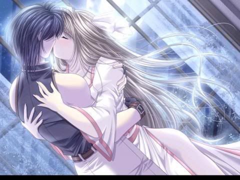 romantic anime couples kissing. Romantic kisses in the