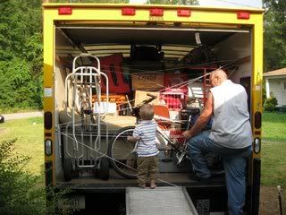 packing up a truck