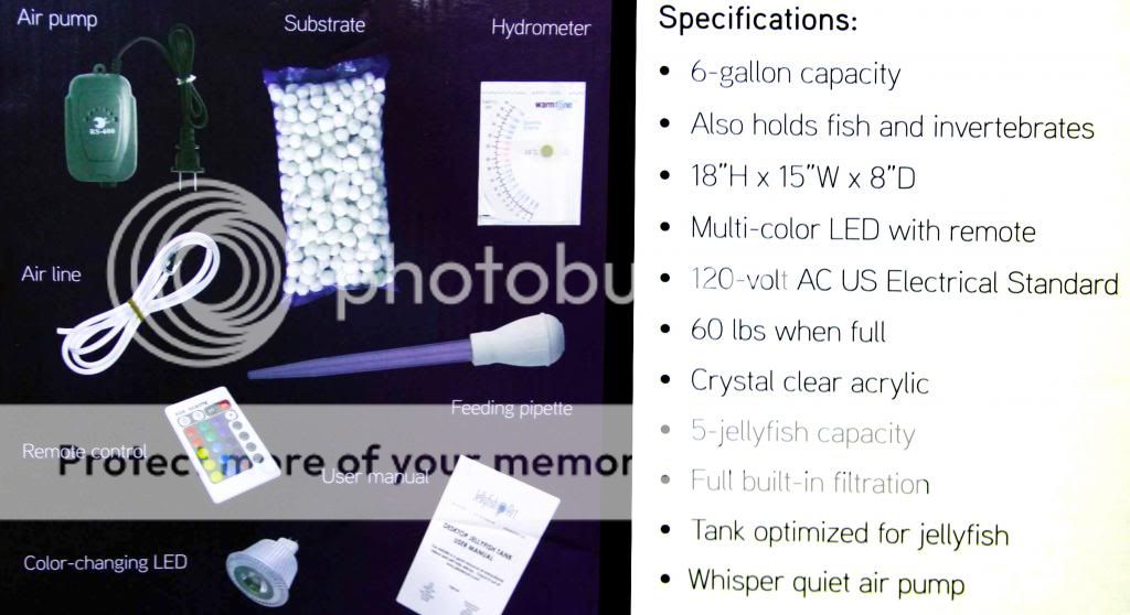 Desktop Moon Jellyfish Art Tank 6 Gallon Live Aquarium Extra Accessories