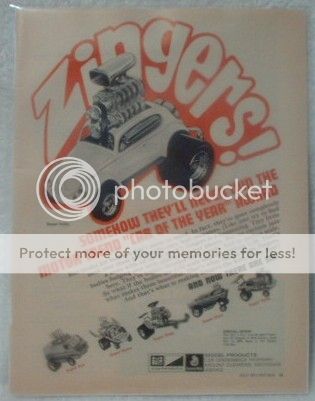 ZINGERS MPC VW MODELS 1/32 SCALE ORIGINAL AD 1971 WOW*  