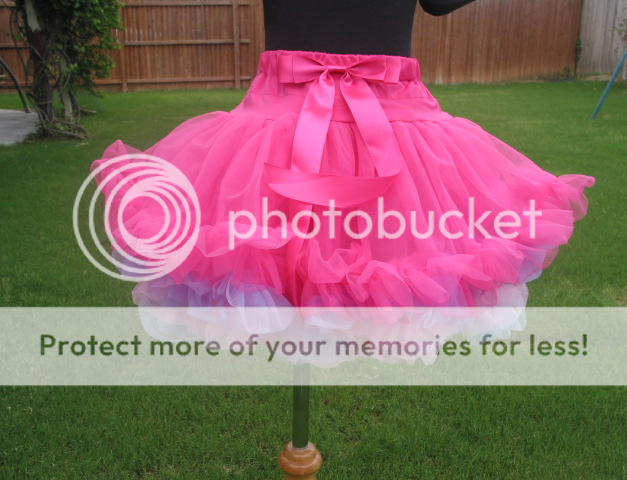 This listing is for 1 new Hotpink Pettiskirt with multi color fluff.