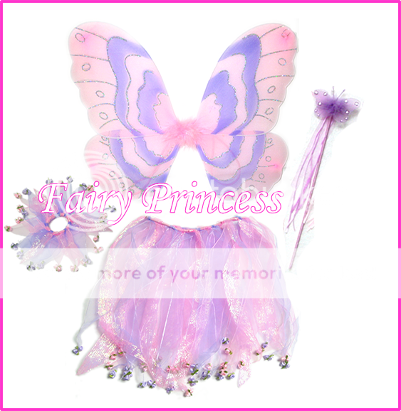   4pc PINK?LAVENDER Pixie Fairy Princess dress up, costume. Includes