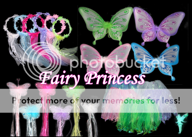 4pc FAIRY TINK Wings Wand Halo Tutu Party Favors 4T 7  