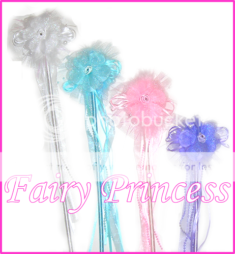 This auction is for 6 Fairy Princess Flower wands. 17 long.