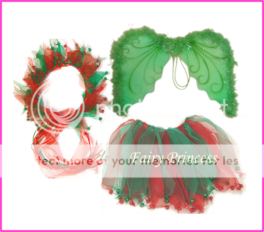 3pc Angel Wings Halo Tutu Christmas Costume Dance Favor  