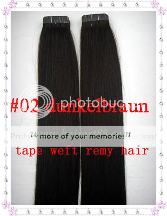 Remy Tape Hair Extension #02 Dark Brown 20long =51cm