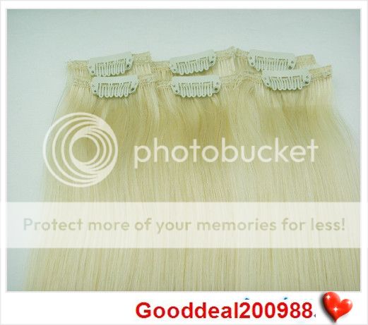 20 6 pcs HUMAN HAIR CLIP IN EXTENSION #613  