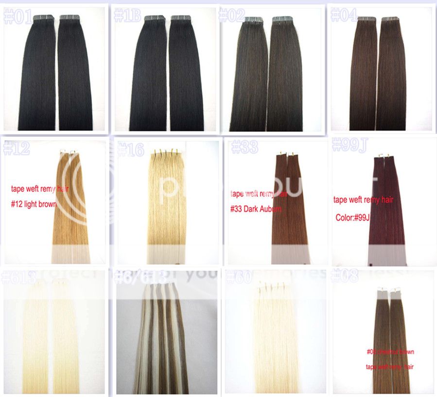 Remy Tape 100% Real Hair Extension 20=51cm 50g&20pcs (12 more color 