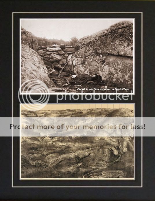 Gettysburg Battlefield Devils Den Photograph Battle Map  