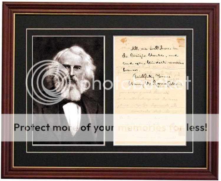 Henry w Longfellow Signature Autograph Signed Letter