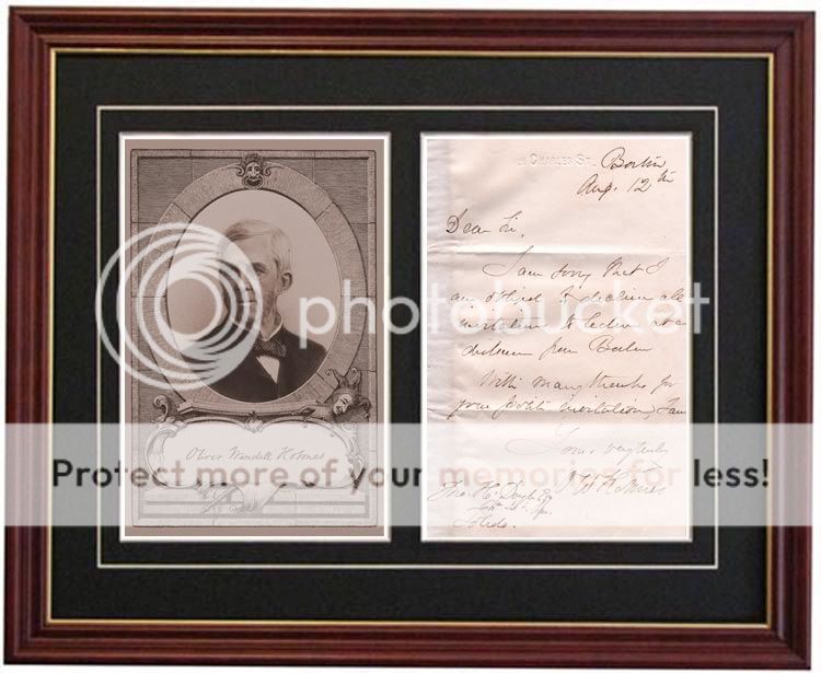 Oliver Wendell Holmes Signature Autograph Signed Letter  