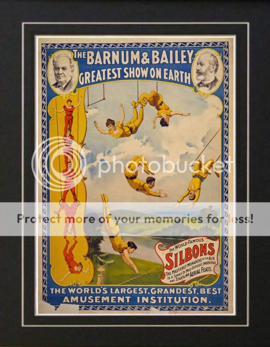 P.T.Barnum and Bailey Circus Poster Acrobat Trapeze Act