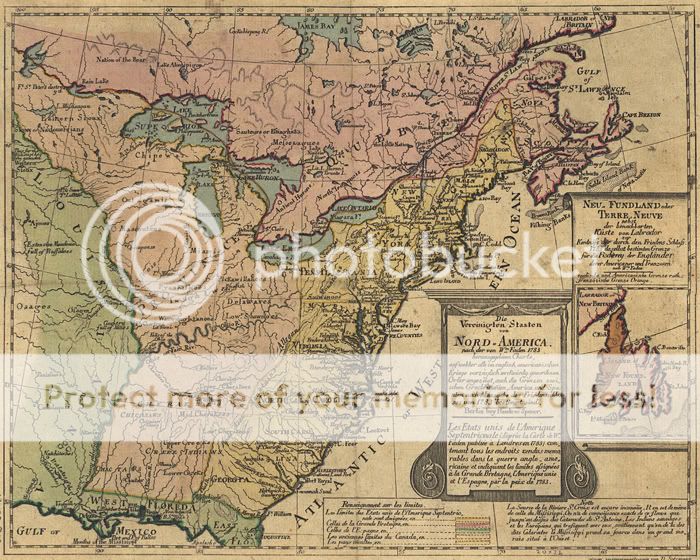 1783 North America New United States Old Antique Map  